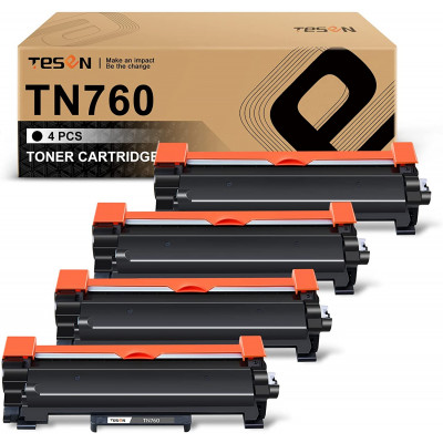 TESEN 4 Pack TN760 Toner Compatible Cartridge Replacement for Brother TN760 TN730